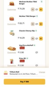 Get McDonald's 5 Items At Rs.199